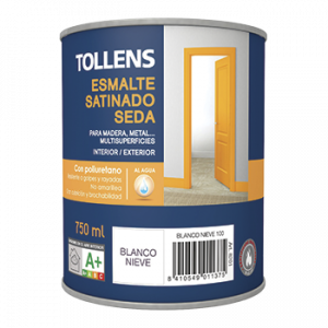 ESMALTE TOLLENS SATINADO SEDA NEGRO 0,75 Lt